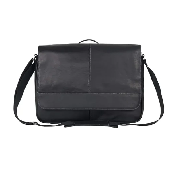 Stylish Black Messenger Leather Bag For Mens