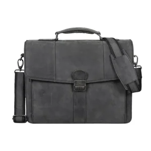 Avaro Grey Business Leather Briefcases Style Bag