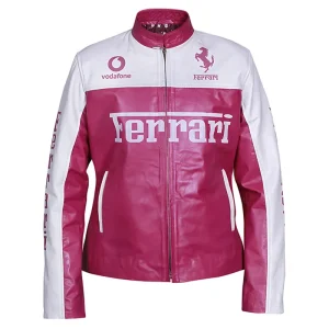 Barbie 2023 Pink Ferrari Leather Jacket