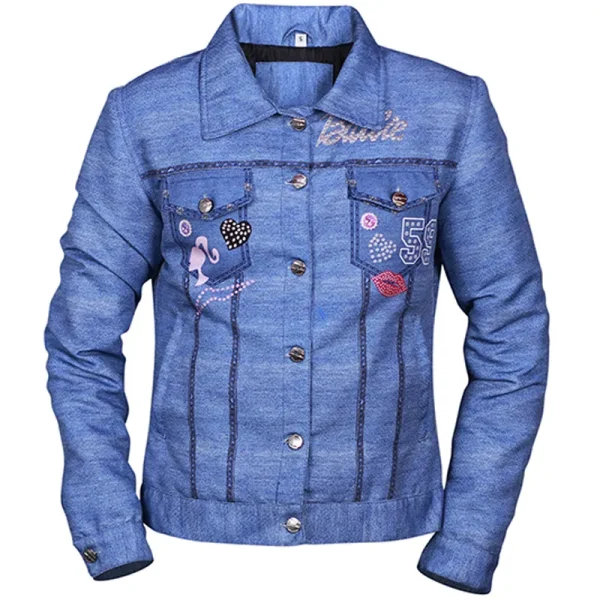 Barbie x Unique Vintage Barbie Logo Kerstie Jean Jacket