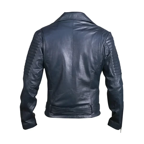 Classic Black Biker Moto Leather Jacket
