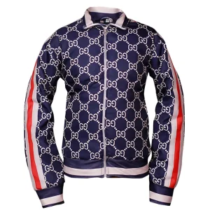 Gucci GG Jacquard Cotton Track Blue Jacket