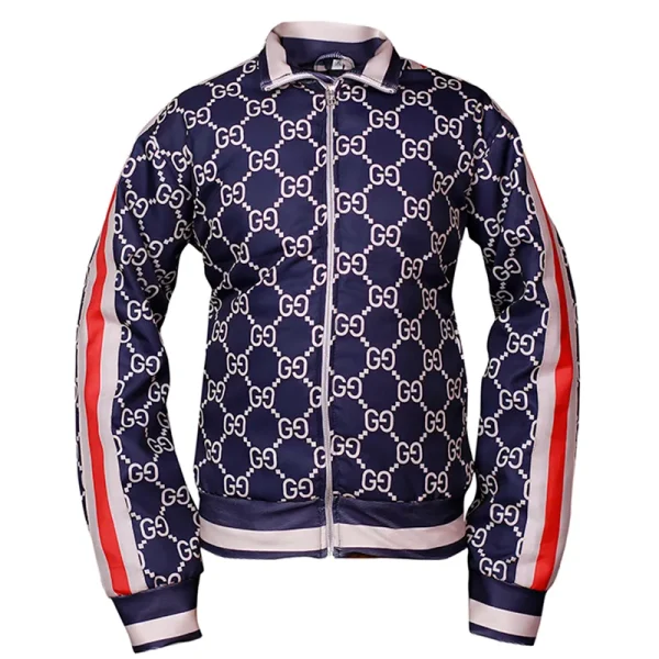 Gucci GG Jacquard Cotton Track Blue Jacket