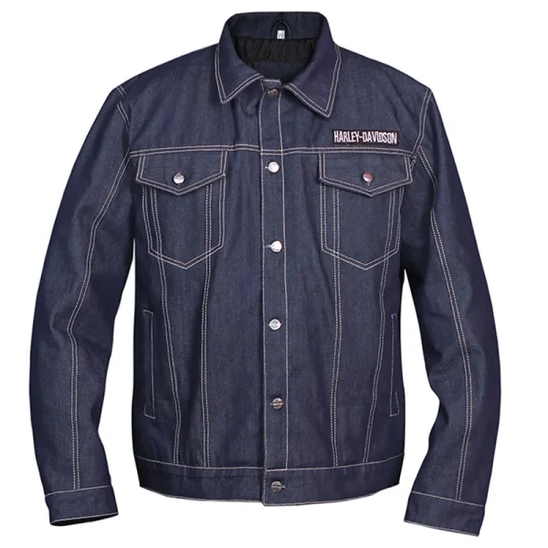 Men’s Harley Davidson Motorcycle Blue Denim Jacket