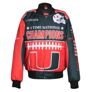 Miami Hurricanes 5 Time Football National Champions Jacket