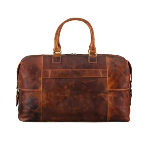 vintage Brown Leather Luggage Bag