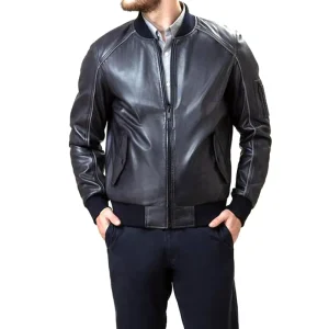 Men-Black-Leather-Bomber-Jacket