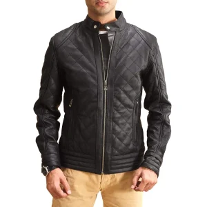 Men-Black-Leather-Quilted-Jacket