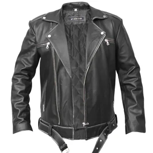 Men's Asymmetrical Zipper Biker Leather Jacket