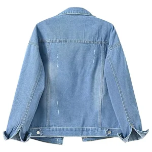 Blue Relaxed Fit Casual Jean Trucker Jacket