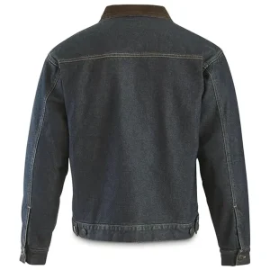 Classic Fit Quilt Lined Denim Jean Jacket For Men