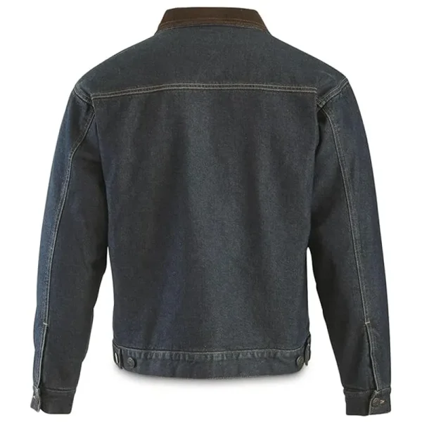 Classic Fit Quilt Lined Denim Jean Jacket For Men