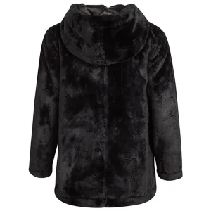 GLOSSY BLACK TRENDY AND VERSITILE FUR COAT