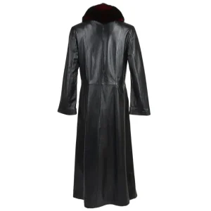 Long Length Real Leather Trench Coat