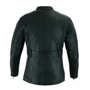 Vintage Cafe Racer Retro Distressed Biker Leather Overcoat