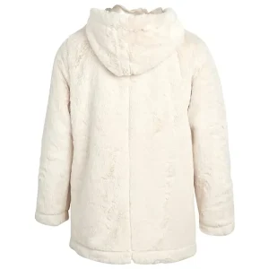White Fashion Natural Real Fur Hooded Coat