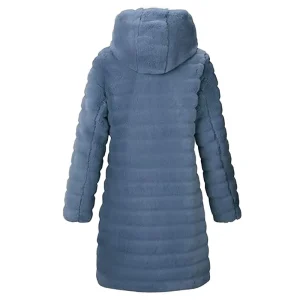 Winter Spring Fall Fashion Blue Shearling Fur Coat