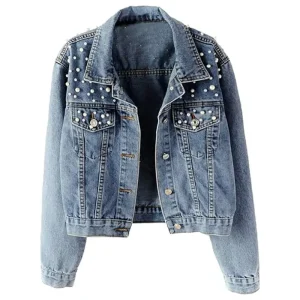 Women Embroidered Pearls Beading Jacket