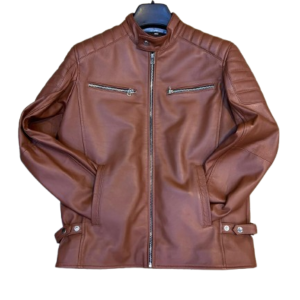 Men's Classic Brown Cafe Racer Leather Jacket