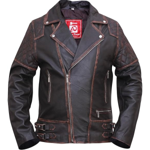 Men's Vintage Classic Biker Style Leather Jacket