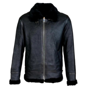 Men’s Black B6 RAF Aviator Sheepskin Shearling Leather Jacket