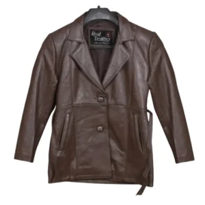 Men's Chocolate Brown Leather Blazer